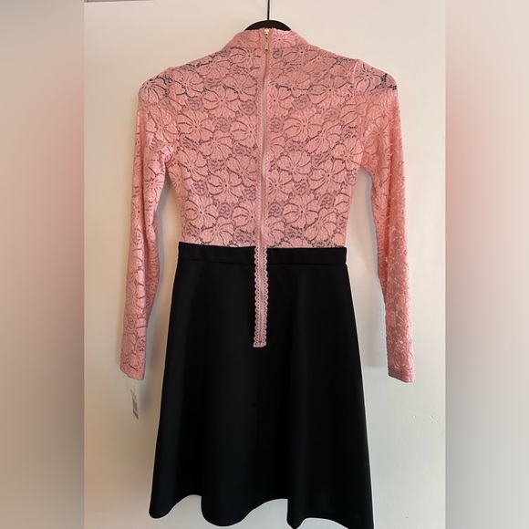 B Darlin Pink and Black Lace Valentine’s Cocktail Dress - Picture 9 of 9